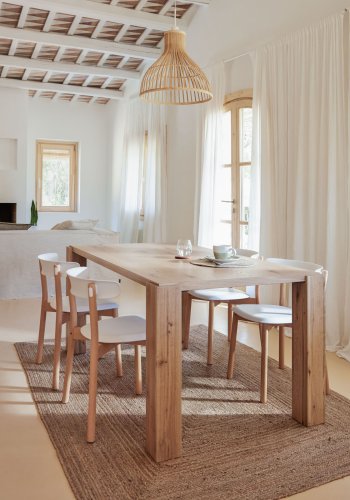 KAVE HOME Deyanira spisebord, rektangulrt - naturlig eikefiner og eiketre (200x100)