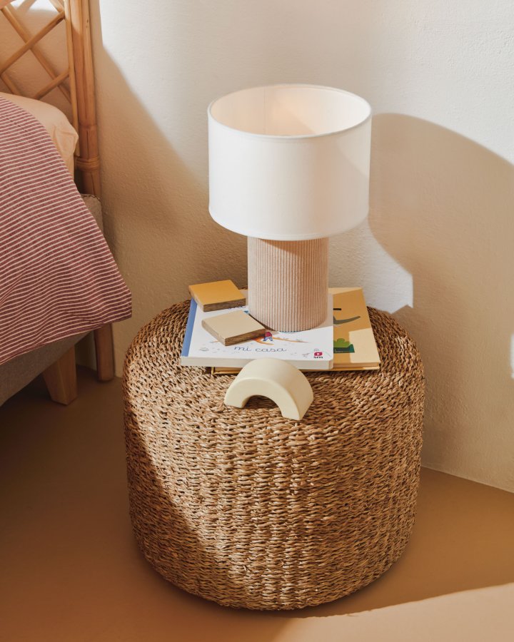 KAVE HOME Bianella bordlampe i flyel i beige