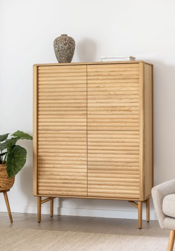 KAVE HOME Lenon-skap, m. 4 drer - naturlig eikefiner og eiketre