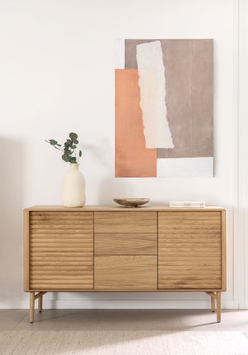 KAVE HOME Lenon skjenk m. 2 drer og 3 skuffer - naturlig eik (152x45)