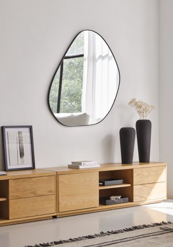 KAVE HOME Anera veggspeil, organisk - speilglass og svart jern (84x108,5)