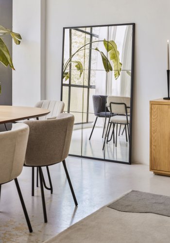 KAVE HOME Ulrica gulvspeil, rektangulrt - speilglass og sort stl (100x160)