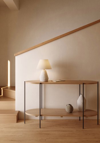 KAVE HOME Noara magnesium bordlampe med hvit finish