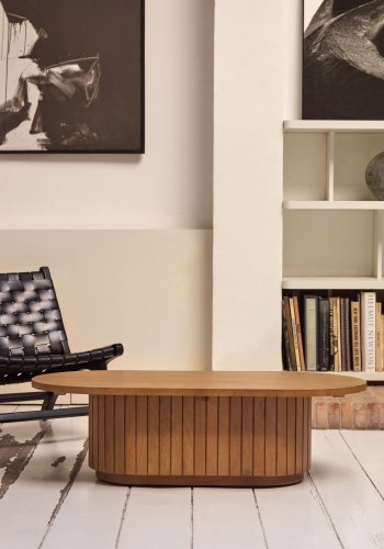 KAVE HOME Licia sofabord, ovalt - naturlig mangotre (120x60)