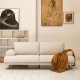 KAVE HOME Karin 3-manns sofa - beige stoff og naturlig bketre