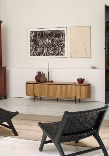 KAVE HOME Talin geometrisk bilde, rektangulrt - beige MDF (90x60)