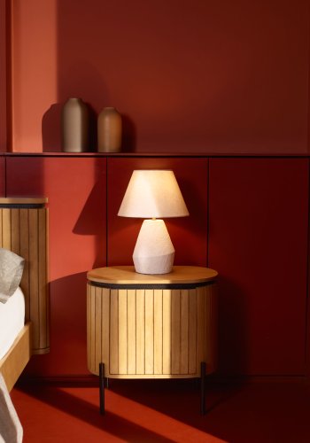 KAVE HOME Noara magnesium bordlampe med hvit finish