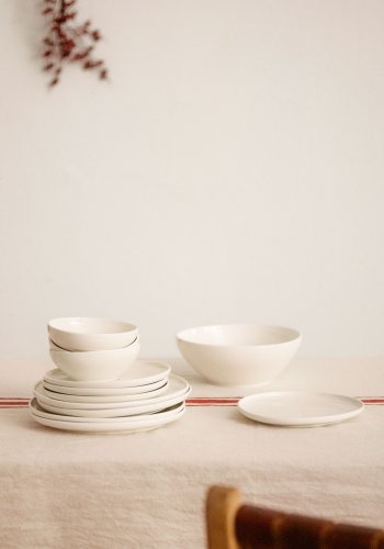 KAVE HOME Pahi stor skl, rund - hvit porselen (24)