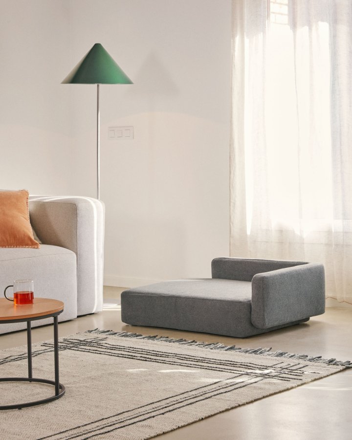 KAVE HOME Bowie-trekk til stor hundekurv - mrkegrtt stoff