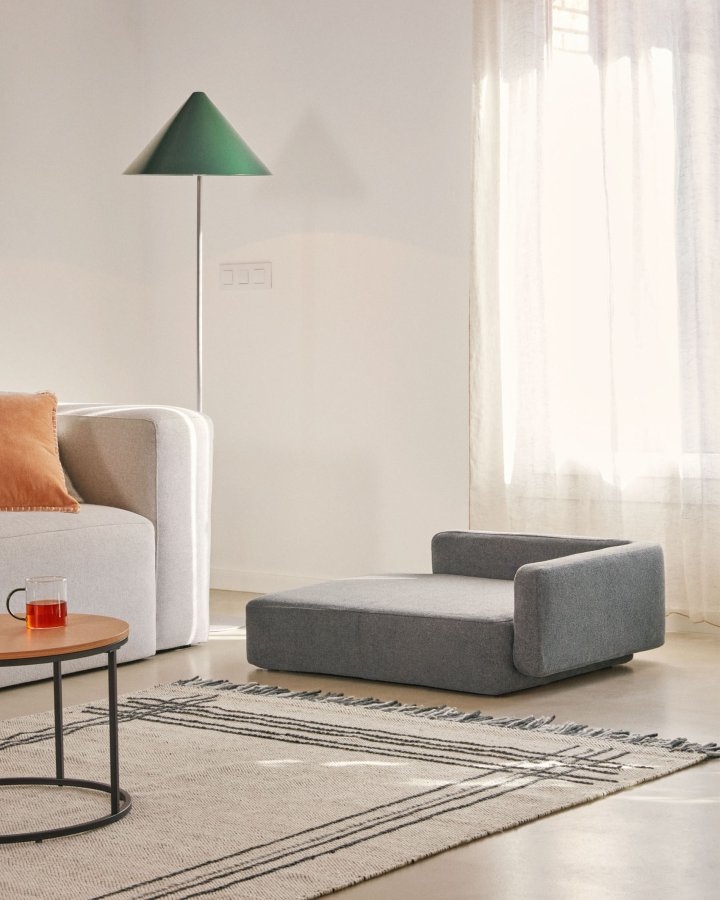 KAVE HOME Bowie hundekurv, stor, rektangulr - mrkegr stof (70x96)