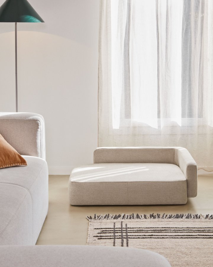 KAVE HOME Bowie-trekk til stor hundekurv - beige stoff