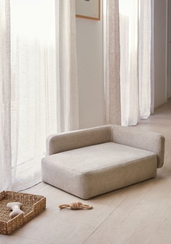 KAVE HOME Bowie trekk for liten hundekurv - beige stoff