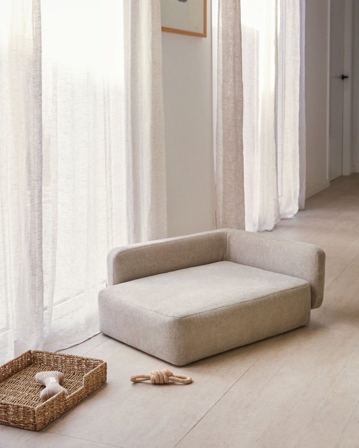 KAVE HOME Bowie trekk for liten hundekurv - beige stoff