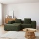 KAVE HOME Blok 2 pers. sofa, m. venstre chaiselong - grn corduroy fljl (240 cm)