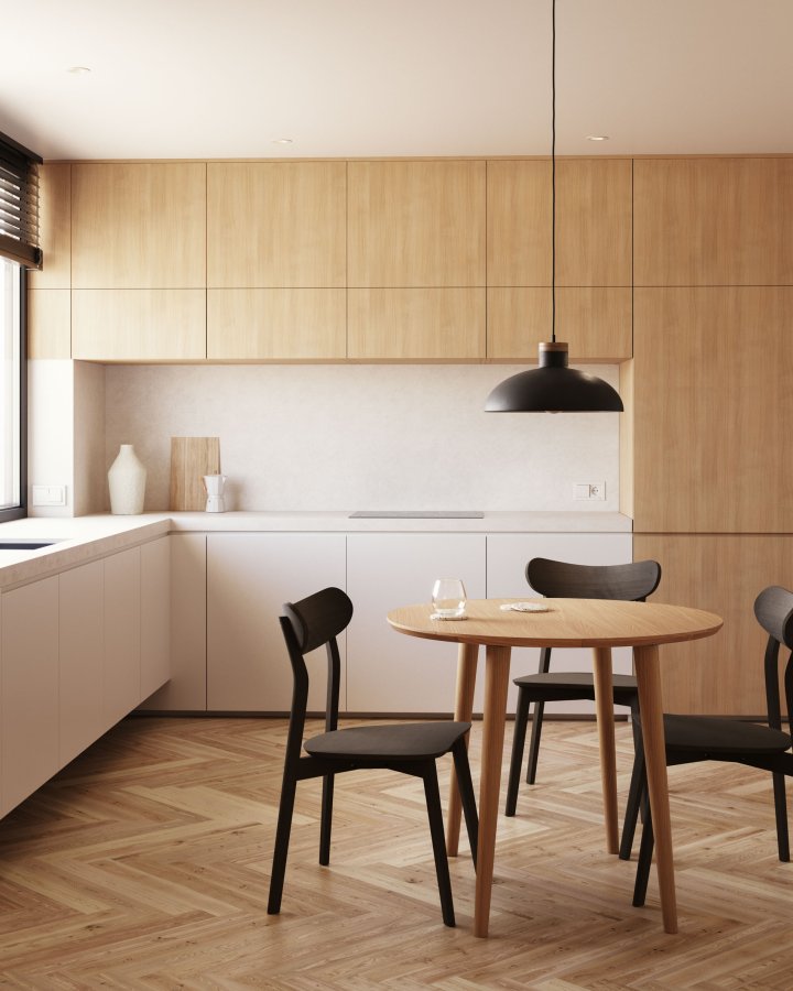 KAVE HOME Oqui spisebord, m. 2 ekstra plater - naturlig eikefiner og tre (90(170)x90)