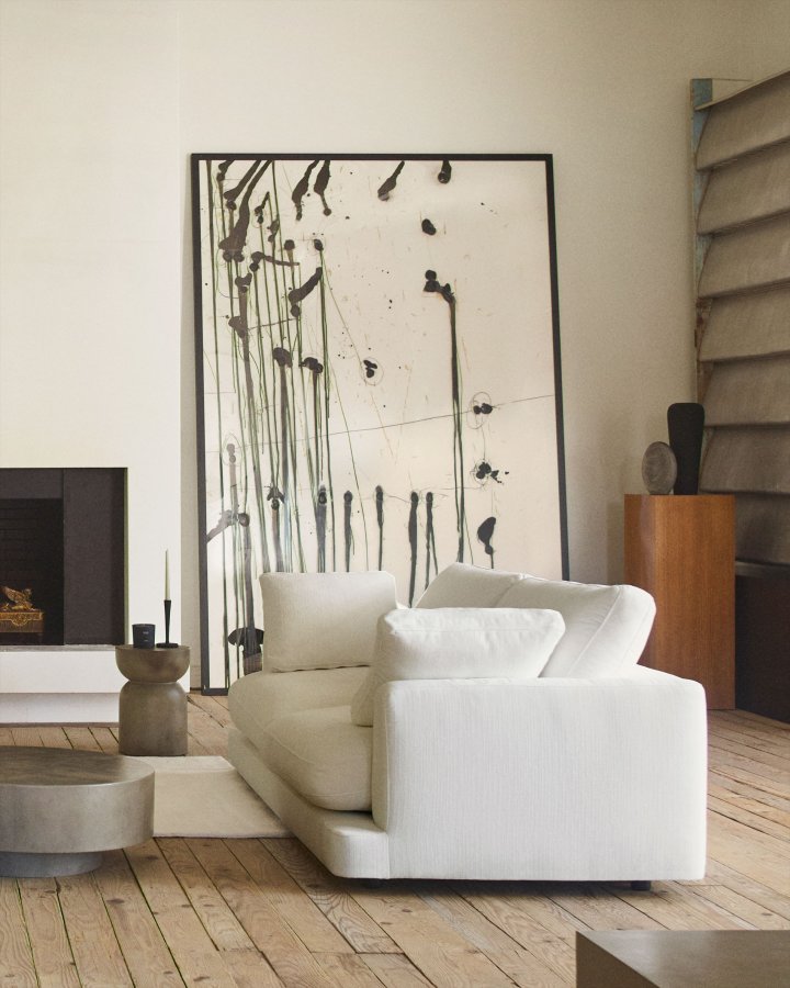 KAVE HOME Gala 3-seters sofa - hvitt stoff (210cm)