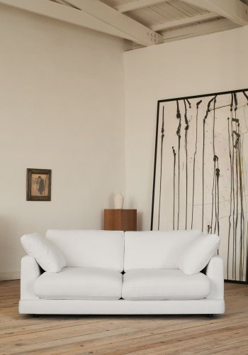 KAVE HOME Gala 3-seters sofa - hvitt stoff (210cm)
