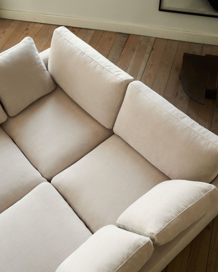 KAVE HOME Gala 3 pers. sofa, m. dobbelt chaiselong - beige stof (210cm)