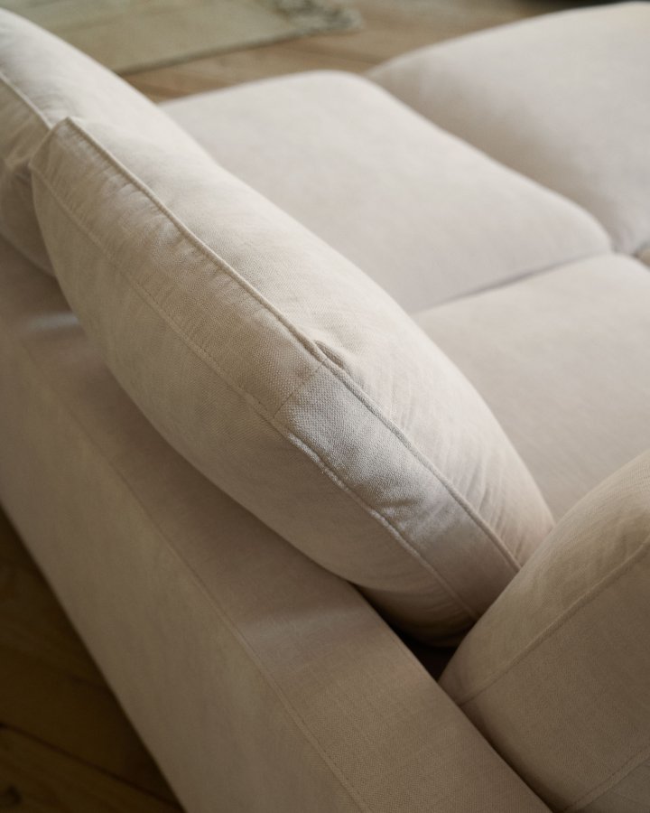 KAVE HOME Gala 3 pers. sofa, m. dobbelt chaiselong - beige stof (210cm)