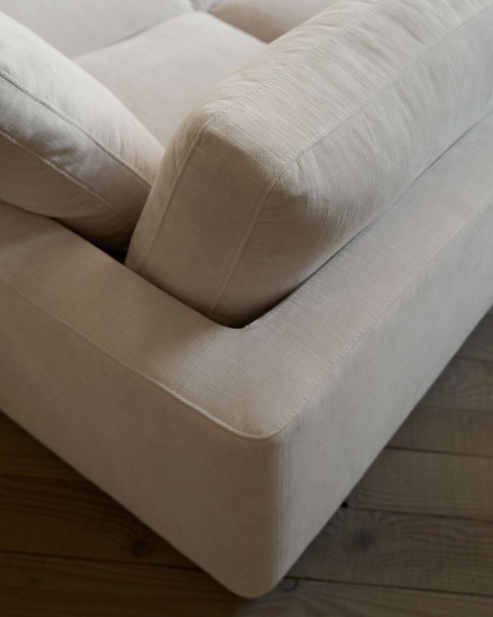 KAVE HOME Gala 3 pers. sofa, m. dobbelt chaiselong - beige stof (210cm)