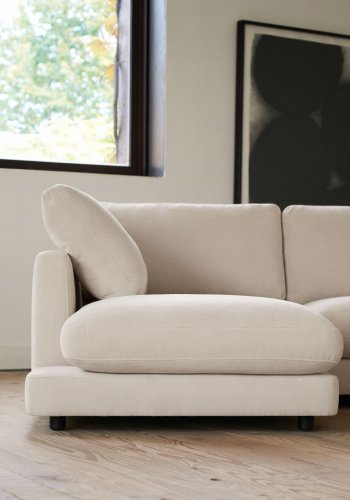 KAVE HOME Gala 4-seters sofa, med venstre sjeselong - beige stoff (300 cm)