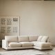 KAVE HOME Gala 4-seters sofa, med hyre sjeselong - beige stoff (300cm)
