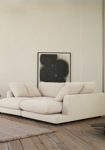 KAVE HOME Gala 3 pers. sofa, m. dobbelt chaiselong - beige stof (210cm)