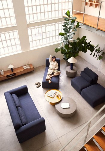 KAVE HOME Neom 2-personers modulsofa - bltt stoff (188cm)