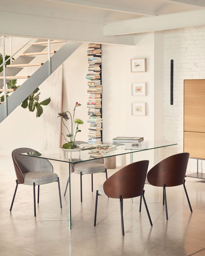 KAVE HOME Burano spisebord, rektangulrt - klart glass (200x90)