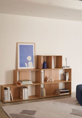 KAVE HOME Litto stor hyllemodul, rektangulr - brun eikefiner (101x38)