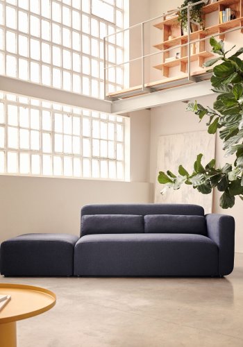 KAVE HOME Neom 2-personers modulsofa med ryggmodul - bltt stoff (244cm)
