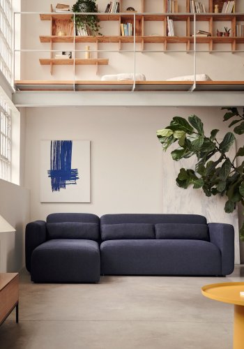 KAVE HOME Neom 3-personers modulsofa, med hyre/venstre sjeselong - bltt stoff (263cm)