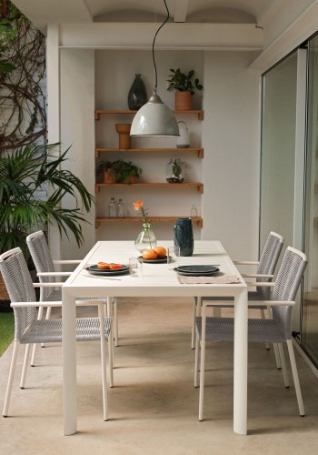 KAVE HOME Culip hagebord, rektangulrt - hvit aluminium (180x90)