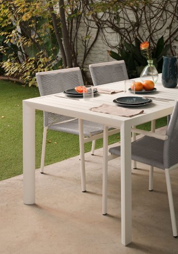 KAVE HOME Culip hagebord, rektangulrt - hvit aluminium (180x90)