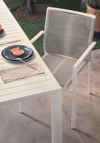 KAVE HOME Culip hagebord, rektangulrt - hvit aluminium (180x90)