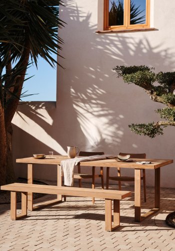 KAVE HOME Canadell hagebenk, rektangulrt - naturlig resirkulert teak (170x35)