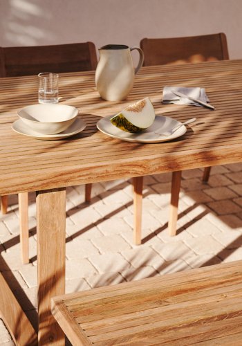 KAVE HOME Canadell hagebord, rektangulrt - naturlig resirkulert teak (220x100)