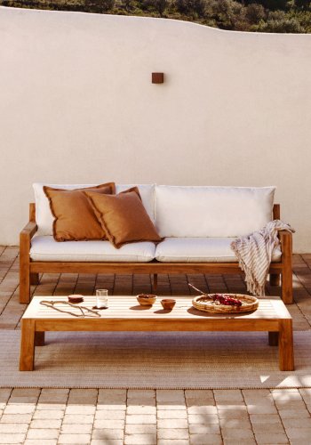 KAVE HOME Forcanera utendrs salongbord, rektangulrt - naturlig teak (150x71)