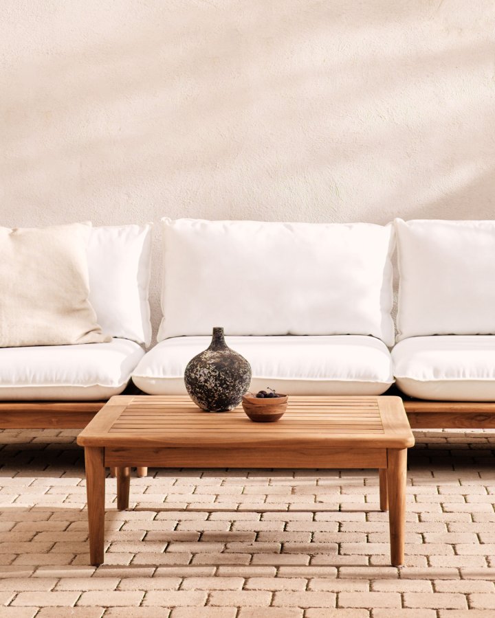 KAVE HOME Portitxol hagebord, firkantet - naturlig teak (80x80)