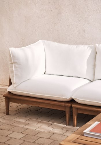 KAVE HOME Portitxol modulr utendrs hjrnelenestol, med puter - naturlig teak