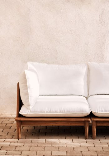 KAVE HOME Portitxol modulr utendrs hjrnelenestol, med puter - naturlig teak