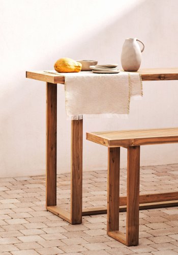 KAVE HOME Canadell utendrs barbord, rektangulrt - naturlig resirkulert teak (140x70)