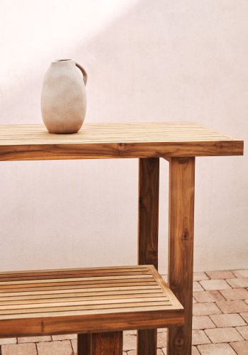 KAVE HOME Canadell utendrs barbord, rektangulrt - naturlig resirkulert teak (140x70)