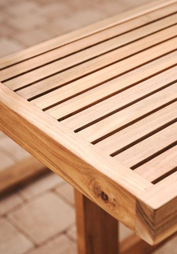 KAVE HOME Canadell utendrs benk, rektangulr - naturlig resirkulert teak (130x35)