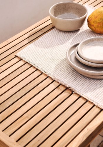 KAVE HOME Canadell utendrs barbord, rektangulrt - naturlig resirkulert teak (140x70)