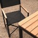 KAVE HOME Llado hagestol, sammenleggbar - naturlig teak og sort stoff/aluminium