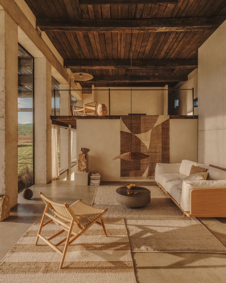 KAVE HOME Garbet salongbord, for innvendig og utvendig, rund - gr fibersement (80)