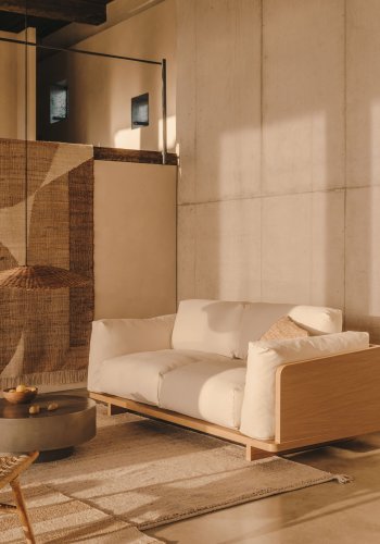 KAVE HOME Oaq 3-seters sofa - beige stoff (225cm)