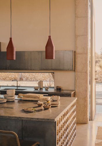 KAVE HOME Peralta taklampe, rund - terrakottametall (15)