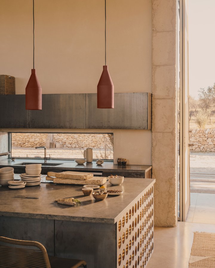 KAVE HOME Peralta taklampe, rund - terrakottametall (15)